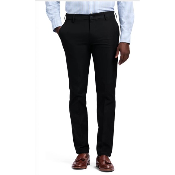Izod Other - NWT Mens IZOD Black Wrinkle Resistant Flat Front Pants 36x32